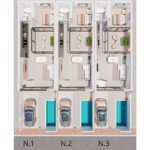 Project plans for new build townhouse with 3 bedrooms, 2 bathrooms, and private swimming pool for sale in San Pedro del Pinatar